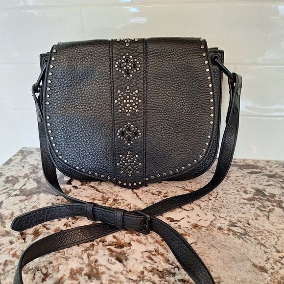 Rebecca Minkoff Saddle Black Leather Crossbody - Picture 3 of 14